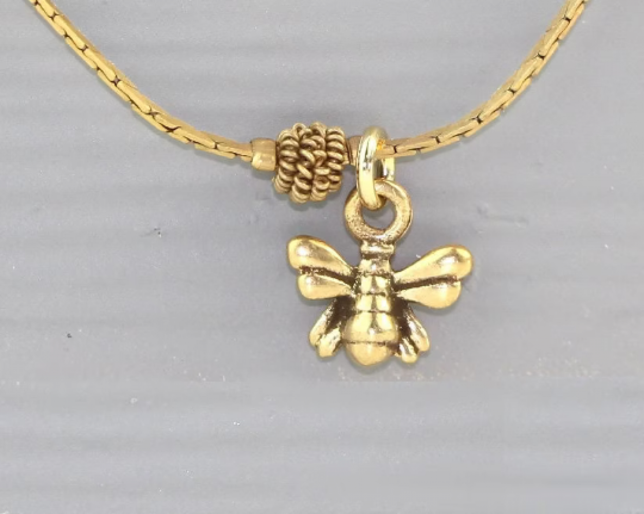 Honeycomb bee necklace